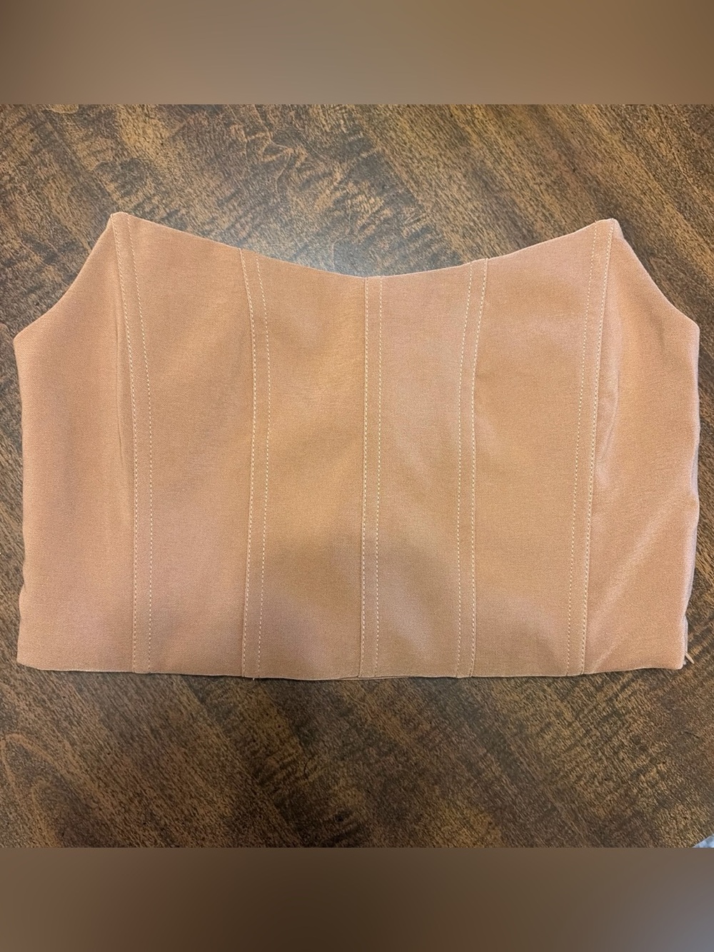 Tiger Mist Women’s Strapless Corset Pointed Top in Light Brown